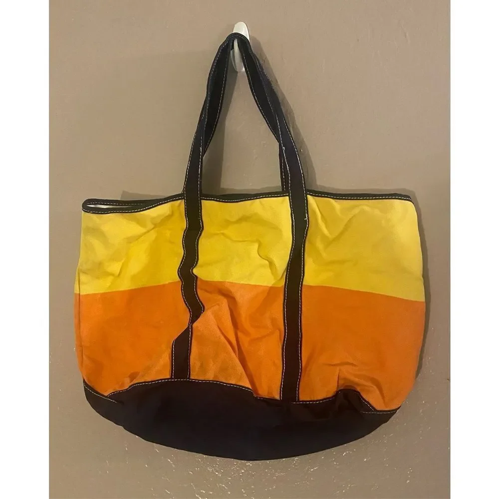 Vintage Disneyland Tote Bag Mickey Mouse Walt Disney World Neon Orange Yellow